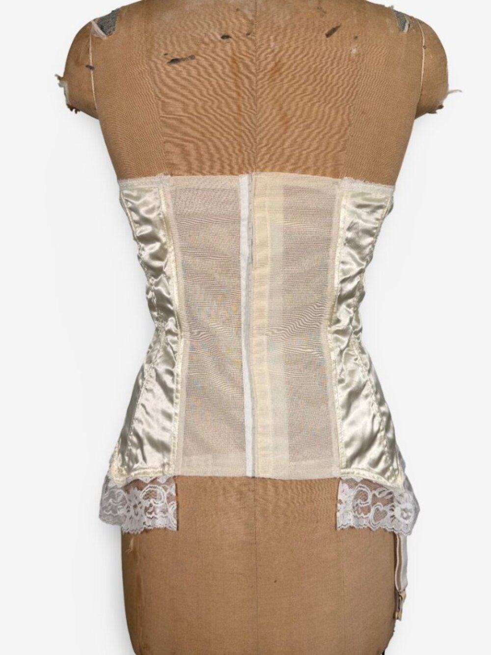 Y2K Vintage Made in Canada Yellow Silk Look Corset - Picture 2 of 8